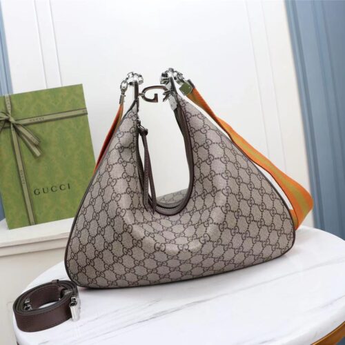 Alternative view of Gucci GG Attache Medium GG Supreme Canvas Shoulder Bag Beige Ebony 35cm 702823 96GRN 4091
