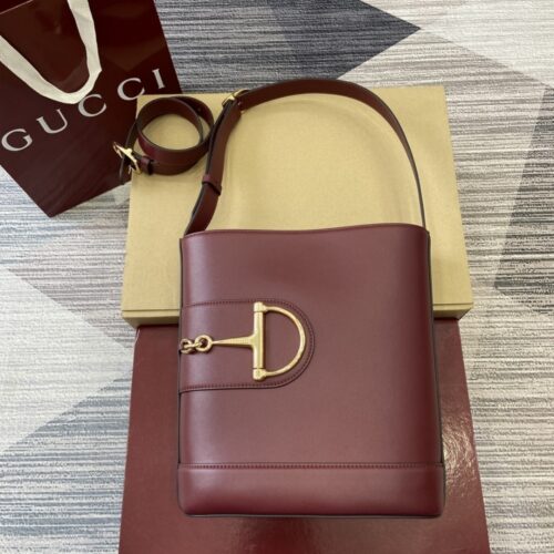 Alternative view of Gucci 73 Small Leather Bucket Bag Rosso Ancora Red 20Cm 833665 AAEC2 6207