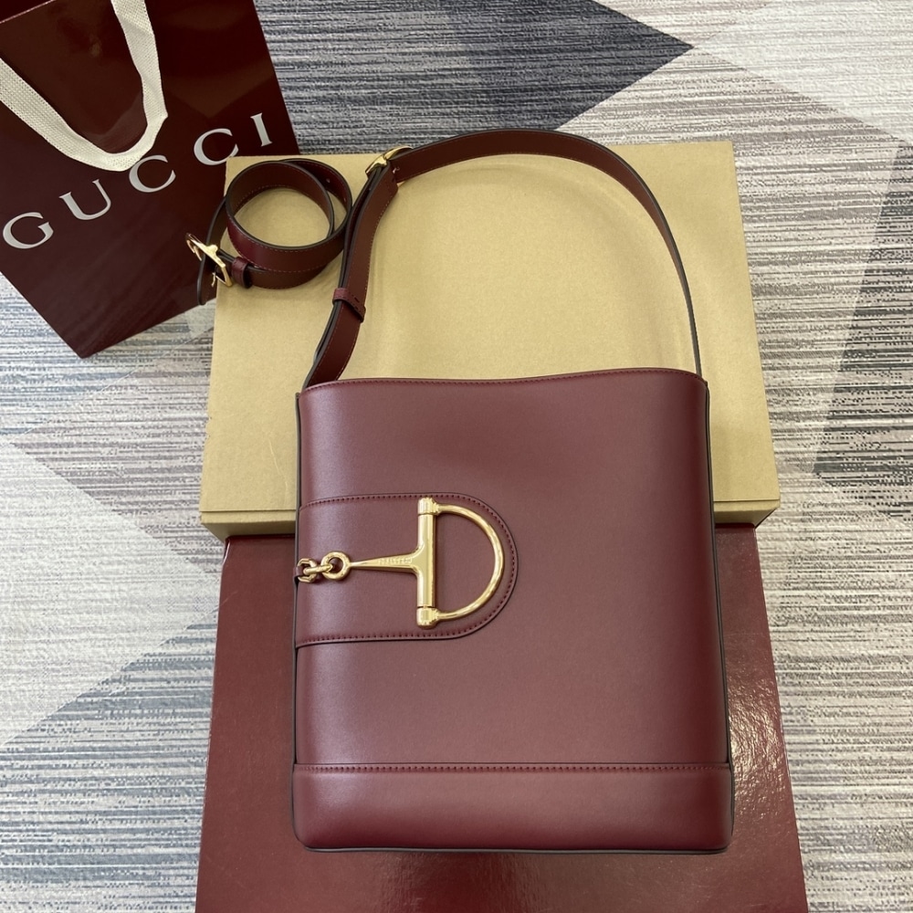 Gucci 73 Small Leather Bucket Bag Rosso Ancora Red 20Cm 833665 AAEC2 6207 - Image 2