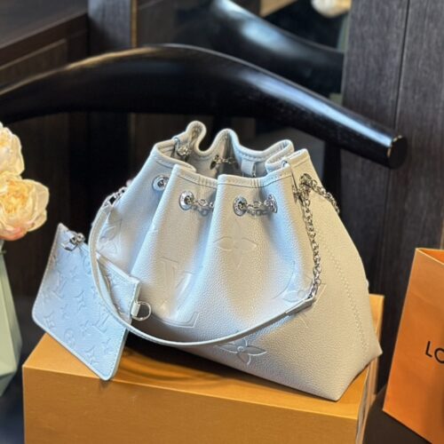 Alternative view of Louis Vuitton Bundle Monogram Empreinte Shoulder Bag Blue Washed 28Cm M11187