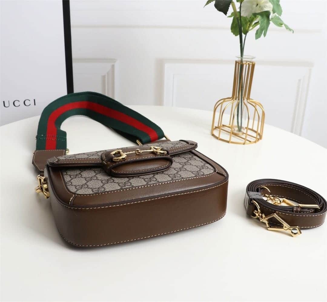 Gucci Horsebit 1955 Small GG Supreme Canvas Shoulder Bag Brown 20cm 658574 HUHHG 8565 - Image 4