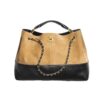 Chanel Shopping Bag Large  Suede Tote Bags Beige Black 36cm AS5657 B20827 U1536