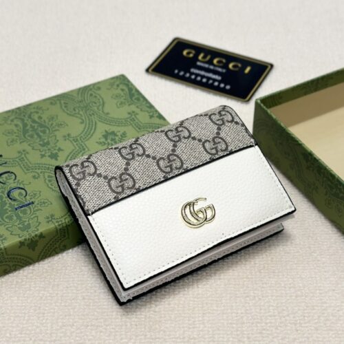 Alternative view of Gucci GG Marmont Small GG Supreme Wallet Beige And White 11cm 658610 17wag 9096