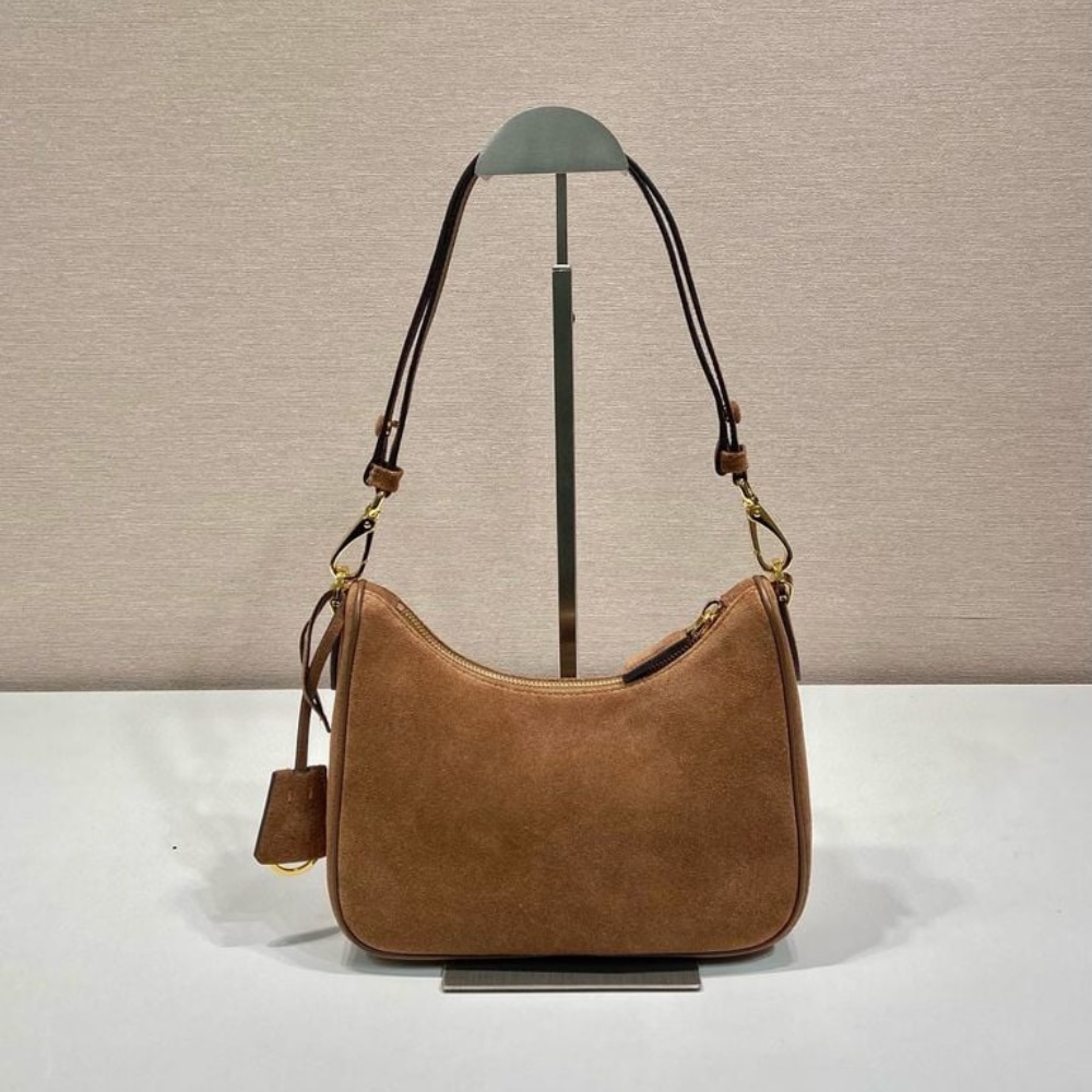 Prada Re Edition Mini Suede Shoulder Bag Dark Brown 28Cm 1Bc204 2C4S F0324 V Qoo - Image 3