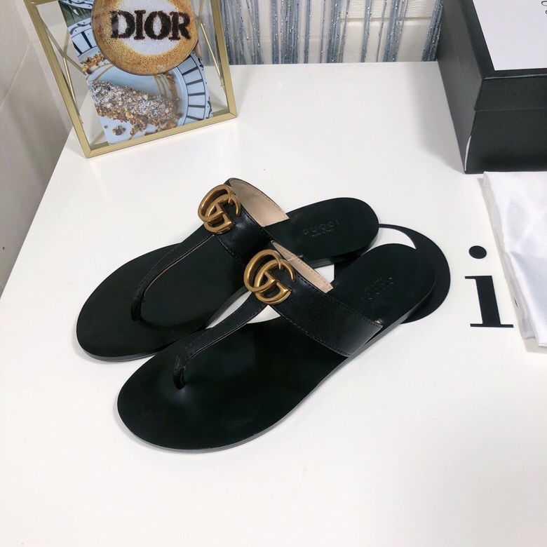 Gucci Leather Thong Sandals Black 497444 A3N00 1000 - Image 6