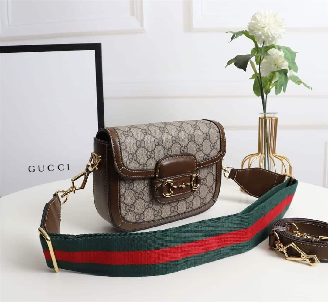 Gucci Horsebit 1955 Small GG Supreme Canvas Shoulder Bag Brown 20cm 658574 HUHHG 8565 - Image 3