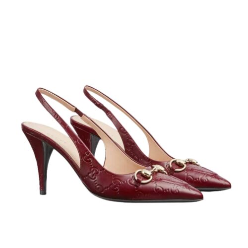 Gucci Women's Horsebit Leather Pump Rosso Ancora Red ‎792065 Aaegj 6207