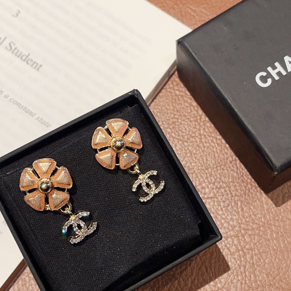 Chanel CC Logo Pink Flower Earrings Gold ABG900 B22986 U6099 - Image 6
