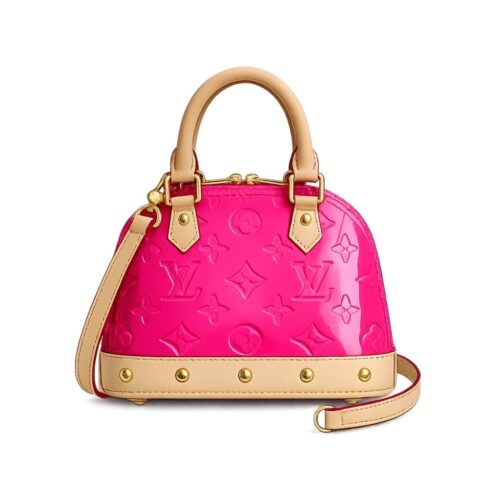 Louis Vuitton Nano Alma Monogram Vernis Handbag Neon Pink 18Cm M90611