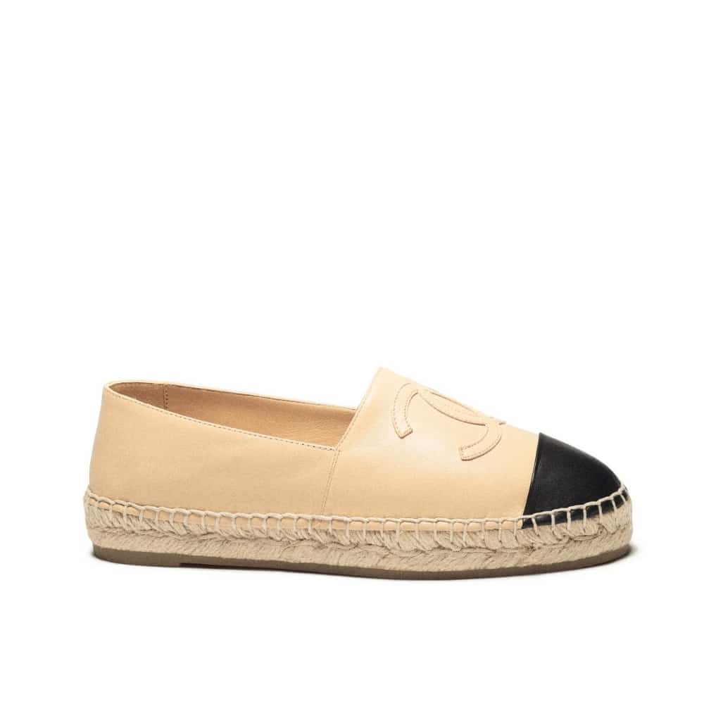 Chanel Espadrille Flat Smooth Leather Beige G29762 X01000 C0204