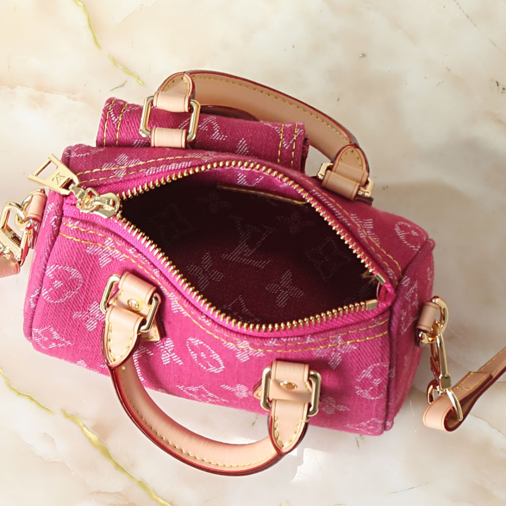 Louis Vuitton Nano Speedy Pink Denim 16cm M27603 - Image 6