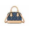 Louis Vuitton Nano Alma Monogram Canvas Denim Handbag Blue 16Cm