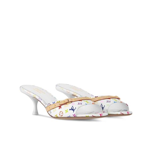 Louis Vuitton X Takashi Murakami 6AM Monogram Canvas Mule White Multicolored 1agwua