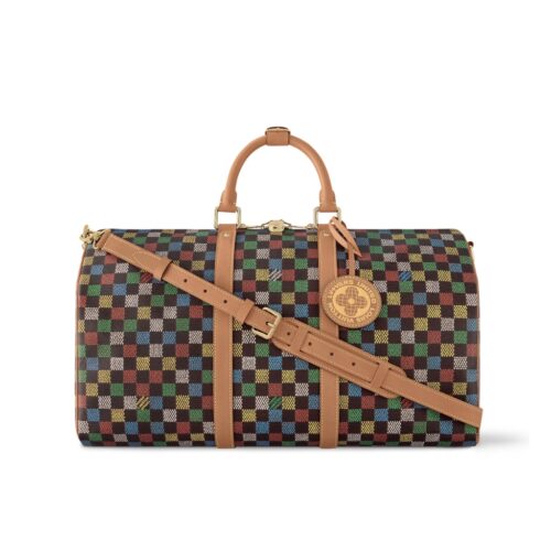 Louis Vuitton Keepall Bandoulière 50 Damier Ebene Shoulder Bag Muticolor 50Cm N00170