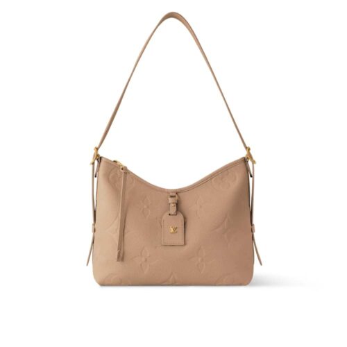 Louis Vuitton Carryall PM Monogram Empreinte Shoulder Bag Turtledove 29Cm