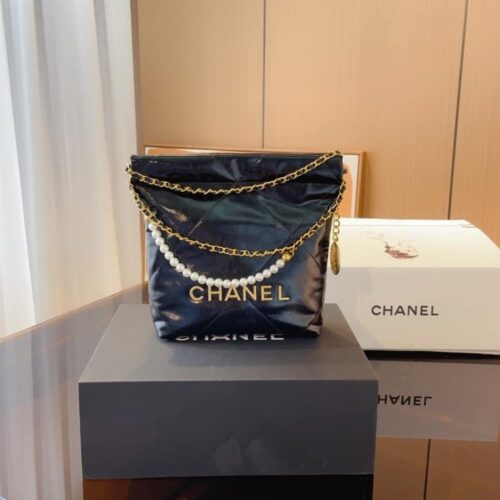 Alternative view of Chanel 22 Mini Smooth Leather Bucket Bag Black 22cm AS3980 B10672 94305