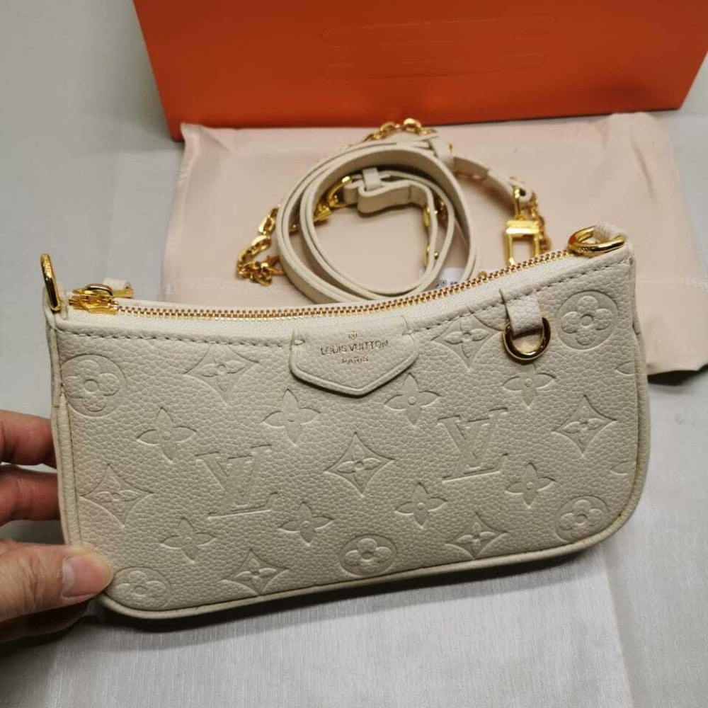 Louis Vuitton Easy Pouch On Strap Monogram Empreinte Shoulder Bag Cream 19Cm M81066 - Image 4