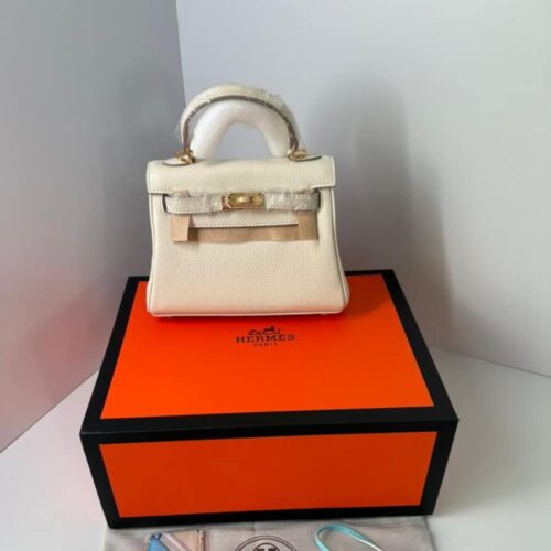 Alternative view of Hermes Kelly Mini Epsom Gold Hardware Handbag Craie White 20Cm