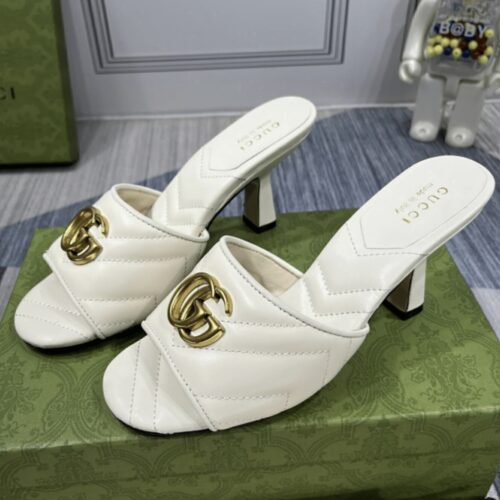 Alternative view of Gucci Marmont Double G Slide Sandal White 674839 Bko00 1000