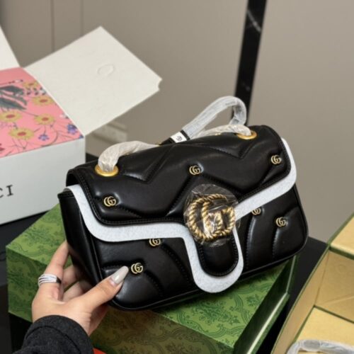 Alternative view of Gucci GG Marmont Small Matelasse Leather Shoulder Bag Black 26Cm 443497 Aacpg 1000