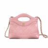 Chanel 31 Mini Quilted Smooth Leather Clutch Bag Pink 19cm AS4854