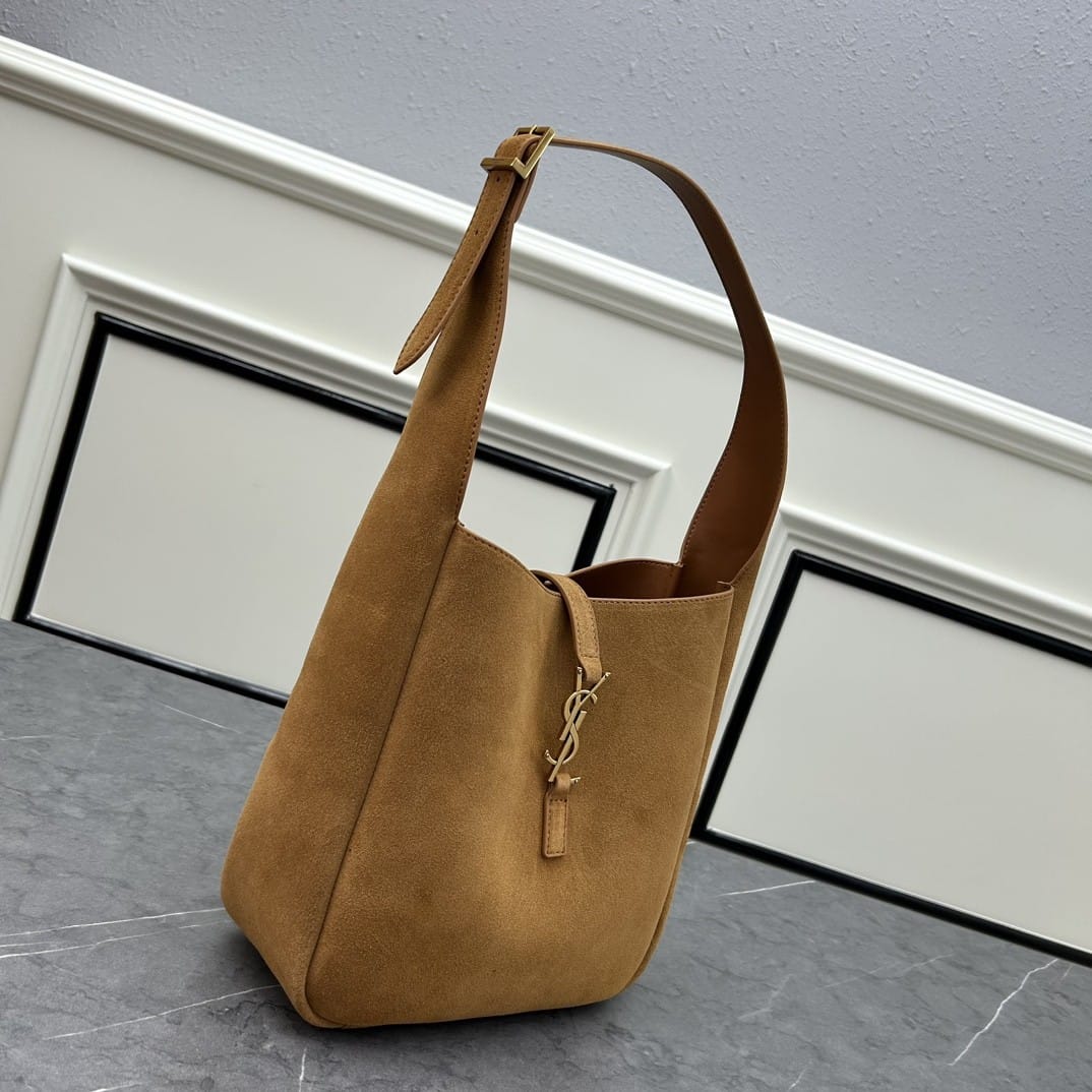 Saint Laurent Le 5 À 7 Supple Small In Suede Shoulder Bag Caramel Cognac 24Cm 8505331U80W2916 - Image 3