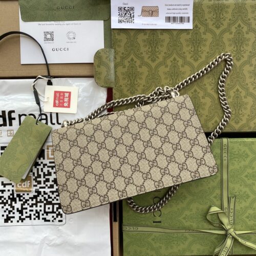 Alternative view of Gucci Dionysus Small GG Supreme Canvas Shoulder Bag Beige And Taupe 25Cm 499623 92TJN 8660