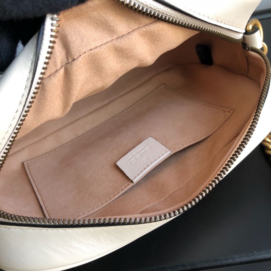 Gucci GG Marmont Small Matelasse Leather Shoulder Bag White 24cm 447632 DTD1T 9022 - Image 4
