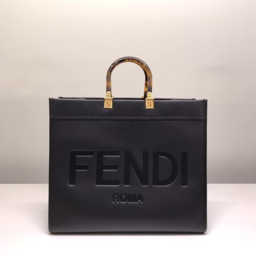 Alternative view of Fendi Sunshine Large Black Leather Shopper 41Cm 8Bh372Abvlf0Kur