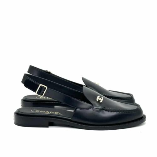 Chanel Loafer Slingback Smooth Leather Black