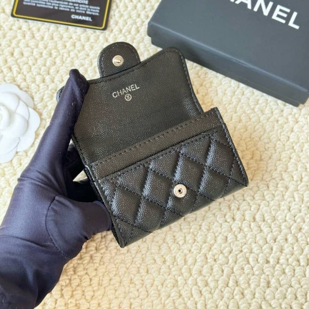 Chanel Classic Card Holder Grained Leather Black 11cm AP0214 Y01588 C3906 - Image 4