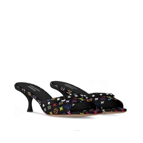 Louis Vuitton X Takashi Murakami 6AM Monogram Canvas Mule Black 1agwqq