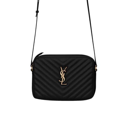 Saint Laurent Lou Camera Quilted Leather Crossbody Bag Gold Hardware Black 23Cm 761554DV7071000