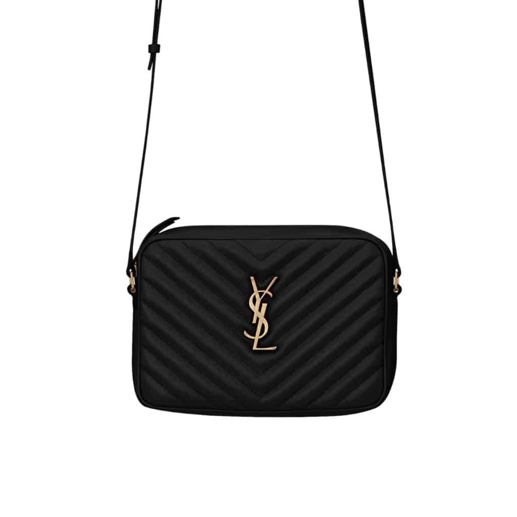 Saint Laurent Lou Camera Quilted Leather Crossbody Bag Gold Hardware Black 23Cm 761554DV7071000