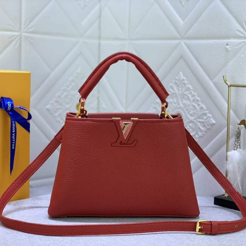 Louis Vuitton Capucines BB Grained Leather Handbag Scarlet Red 27Cm M52689 - Image 2