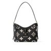 Louis Vuitton Carryall PM Monogram Empreinte Shoulder Bag Black And Beige 29Cm