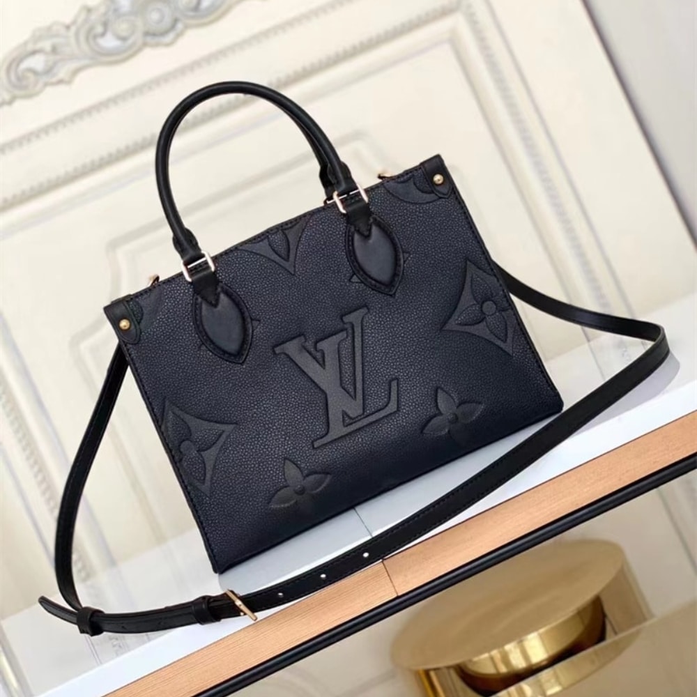 Louis Vuitton Onthego PM Monogram Empreinte Tote Bag Black 25cm M45653 - Image 4