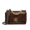 Chanel 19 Mini Smooth Leather Flap Bags Brown 20cm