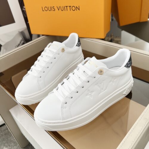 Alternative view of Louis Vuitton Time Out Leather Sneaker Gray And White 1AGUY9
