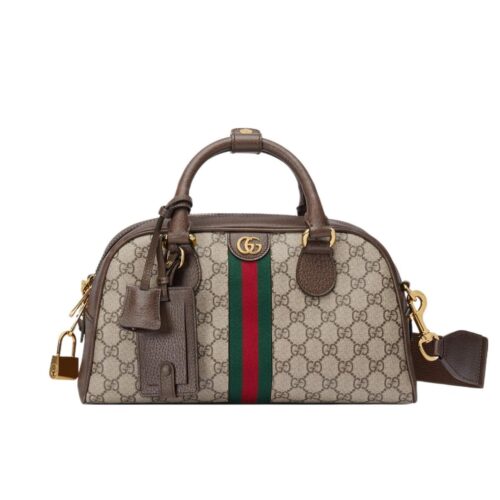 Gucci Ophidia Medium GG Supreme Canvas Top Handle Bag Brown 32Cm 724575 9C2SG 8746