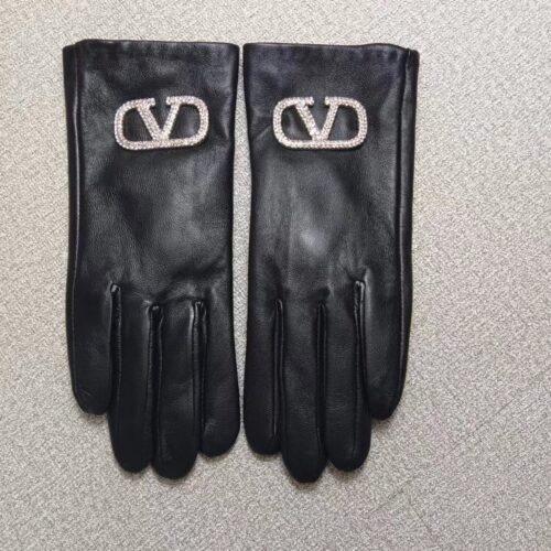 Alternative view of Valentino Garavani Vlogo Signature Black Leather Gloves