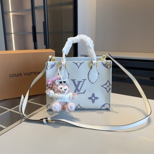Alternative view of Louis Vuitton Onthego PM Bicolor Monogram Empreinte Tote Bag Dove White 25Cm