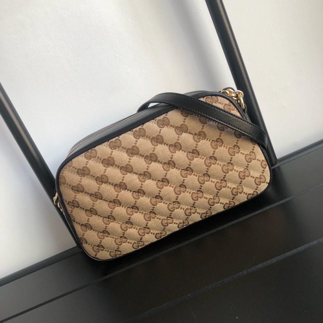 Gucci GG Marmont Small GG Supreme Canvas Shoulder Bag Beige Ebony 24Cm 447632 HVKEG 9772 - Image 5