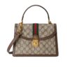 Gucci Ophidia Medium GG Supreme Canvas Top Handle Bag Beige And Ebony 25Cm 651055 96IWX 8745