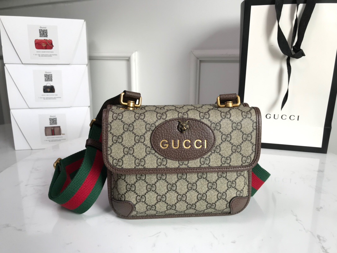 Gucci Neo Vintage Small GG Supreme Canvas Messenger Bag Beige Ebony 22Cm 501050 9C2VT 8745 - Image 3