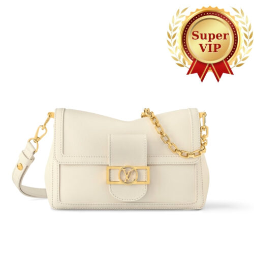 [Super Vip 1:1] Louis Vuitton Dauphine Soft MM White 24Cm M25050