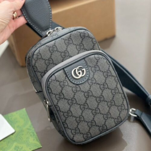Alternative view of Gucci Ophidia Small GG Supreme Canvas Crossbody Bag Grey 18Cm