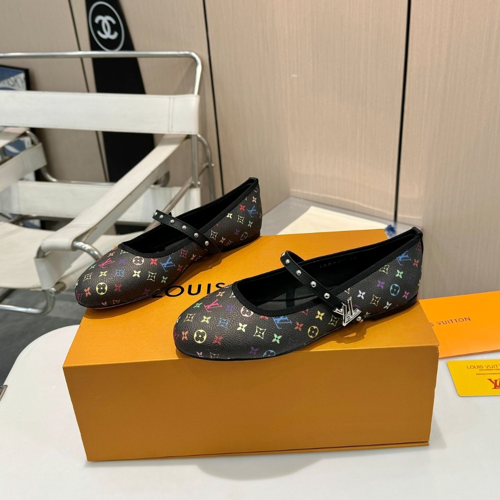 Louis Vuitton X Takashi Murakami Romy Flat Monogram Canvas Ballerina Black Multicolored 1agvc3 - Image 4
