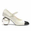 Chanel Mary Janes Patent And Imitation Pearls White Black G46775 B22202 U4186