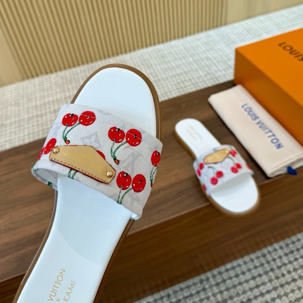 Louis Vuitton X Takashi Murakami Lily Raffia Flat Mule White 1Ahm43 - Image 6